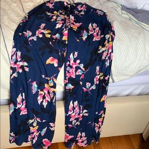 Wide leg floral pants